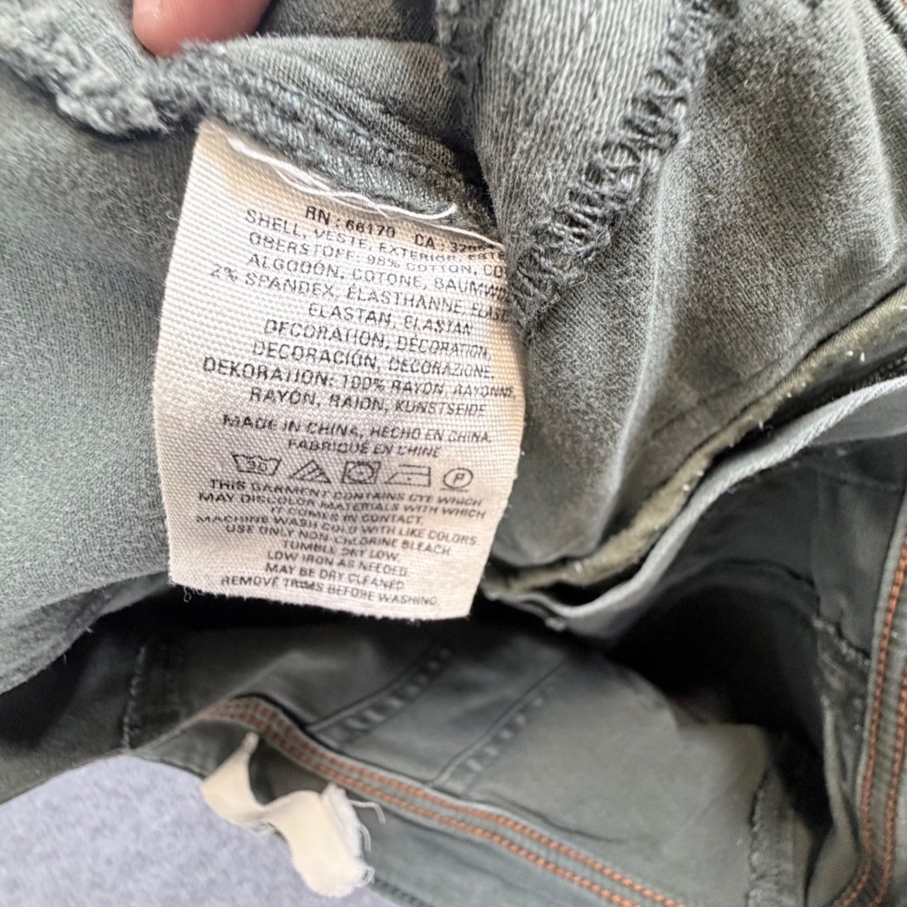 Anthropologie Olive Green Utility Slim Seamed Patch Pocket Pants Size 28 - Picture 9 of 11